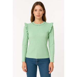 ΓΥΝΑΙΚΕΙΑ ΜΠΛΟΥΖΑ ΜΕ ΒΟΛΑΝ & ΠΟΛΥΧΡΩΜΑ ΣΤΡΑΣ